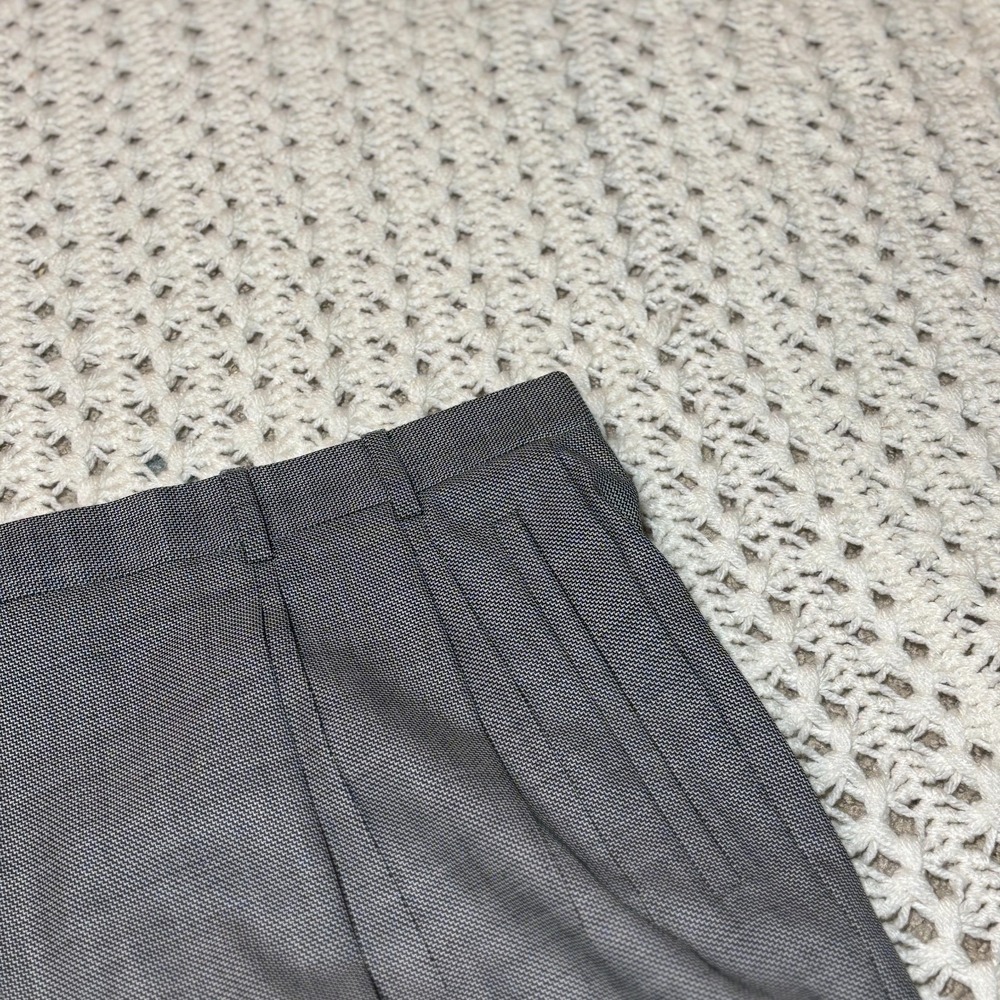 Zanella Nordstrom Gray Microdots Wool Dress Pants Slacks 48x32 Trousers‎ Italy - Picture 5 of 11